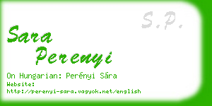 sara perenyi business card